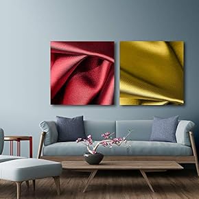 2 Piece Canvas Wall Art for Living Room Bedroom Home Artwork Silk Paintings Ready to Hang - 12"x12" x 2 Panels