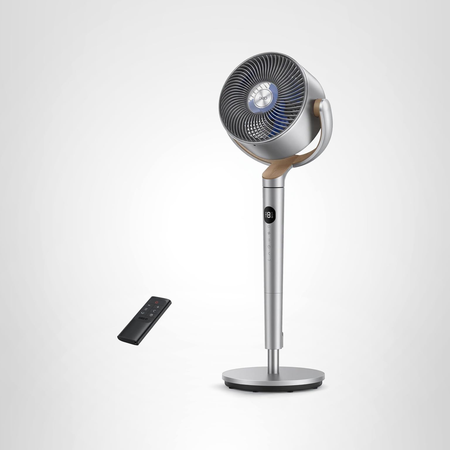 Dreo Fan for Bedroom, 120°+120°Omni-directional Oscillating Fan, DC Motor, 20 dB Quiet Standing Pedestal Fans, 90ft, 8 Speeds, 3 Modes Circulator with Remote, 35-40