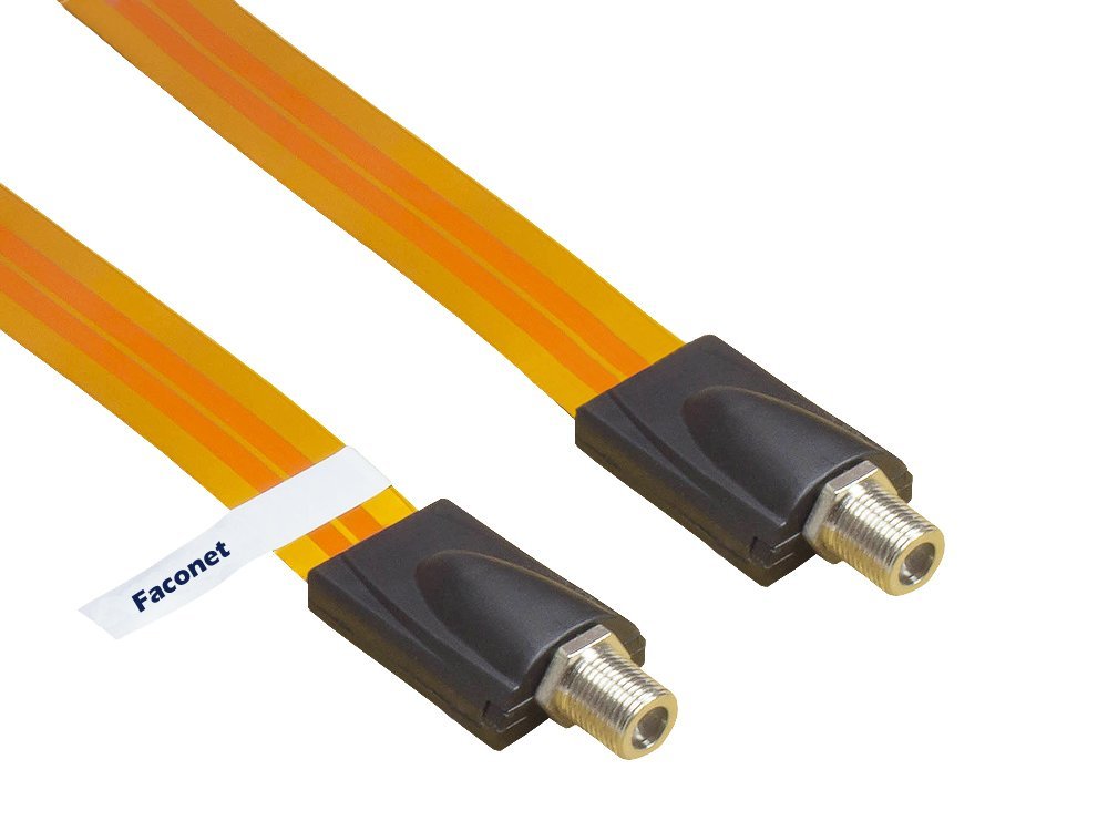 Faconet Satellite Coaxial Cable Feed-Through Window Feed Through High Quality Ultra Slim 26.5 cm Total Length, 2x F connectors