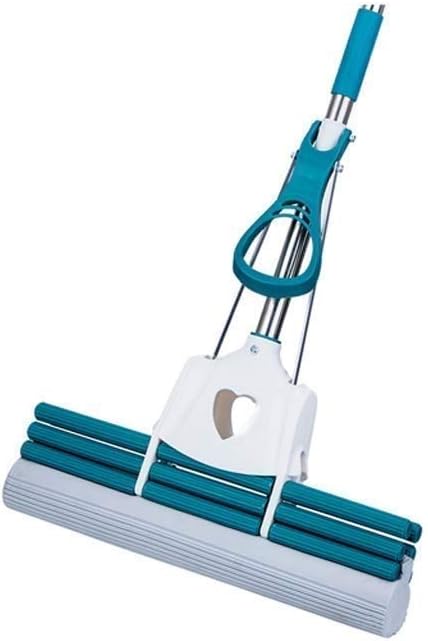 Showkig PVA Sponge Mop with Super Absorbent Sponge Head,Stainless Steel Handle, 1 Mop Head (Size : 27cm)