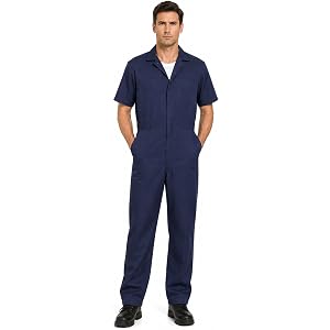 AQEWK Short Sleeve Coveralls for Men – Adult Work Jumpsuit with Zipper Front, Halloween Cosplay Costume