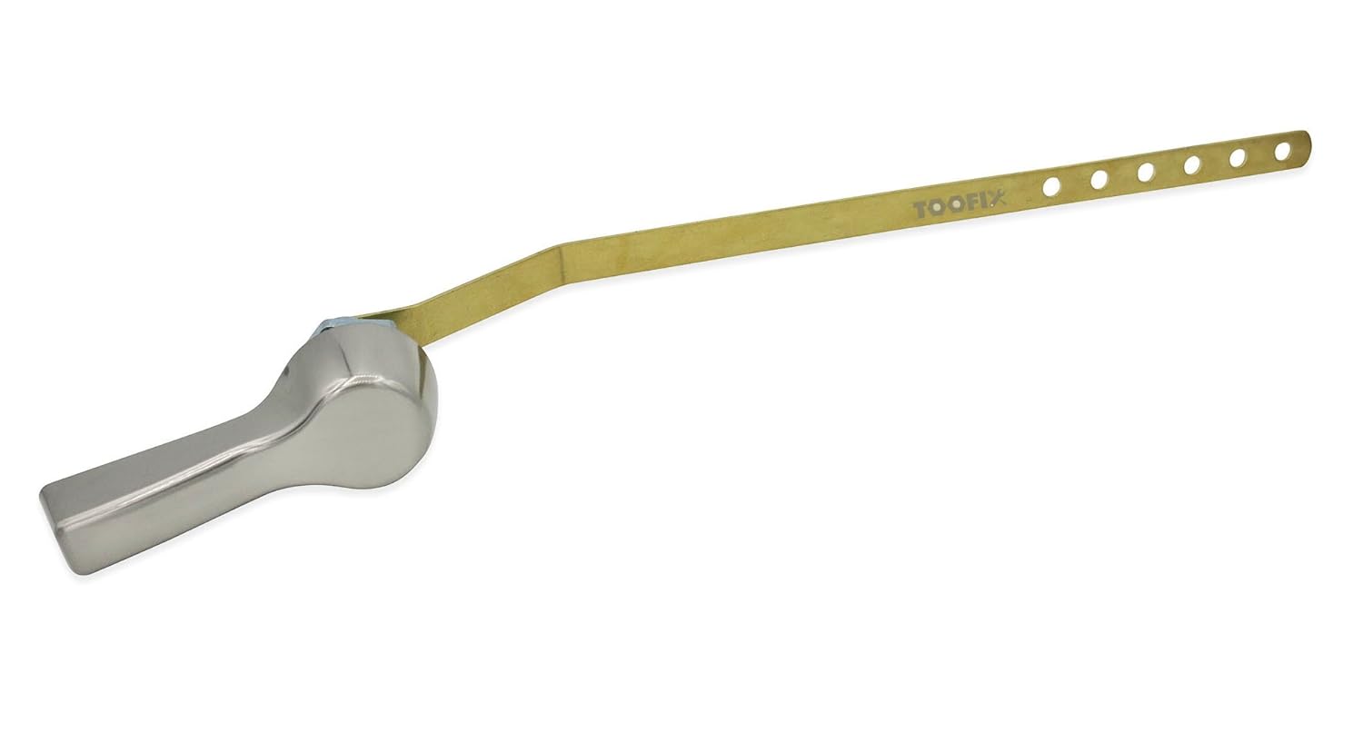 Universal Offset Decorative Front, Side, Corner, or Angle Mount Toilet Tank Flush Trip Lever Handle with Metal Nut, Fits Most Toilets (Satin Nickel)