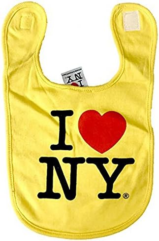 I Love New York Baby Bib Cotton Velcro (Yellow)