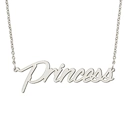BYBWBL Princess Name Pendant Necklace Silver Color