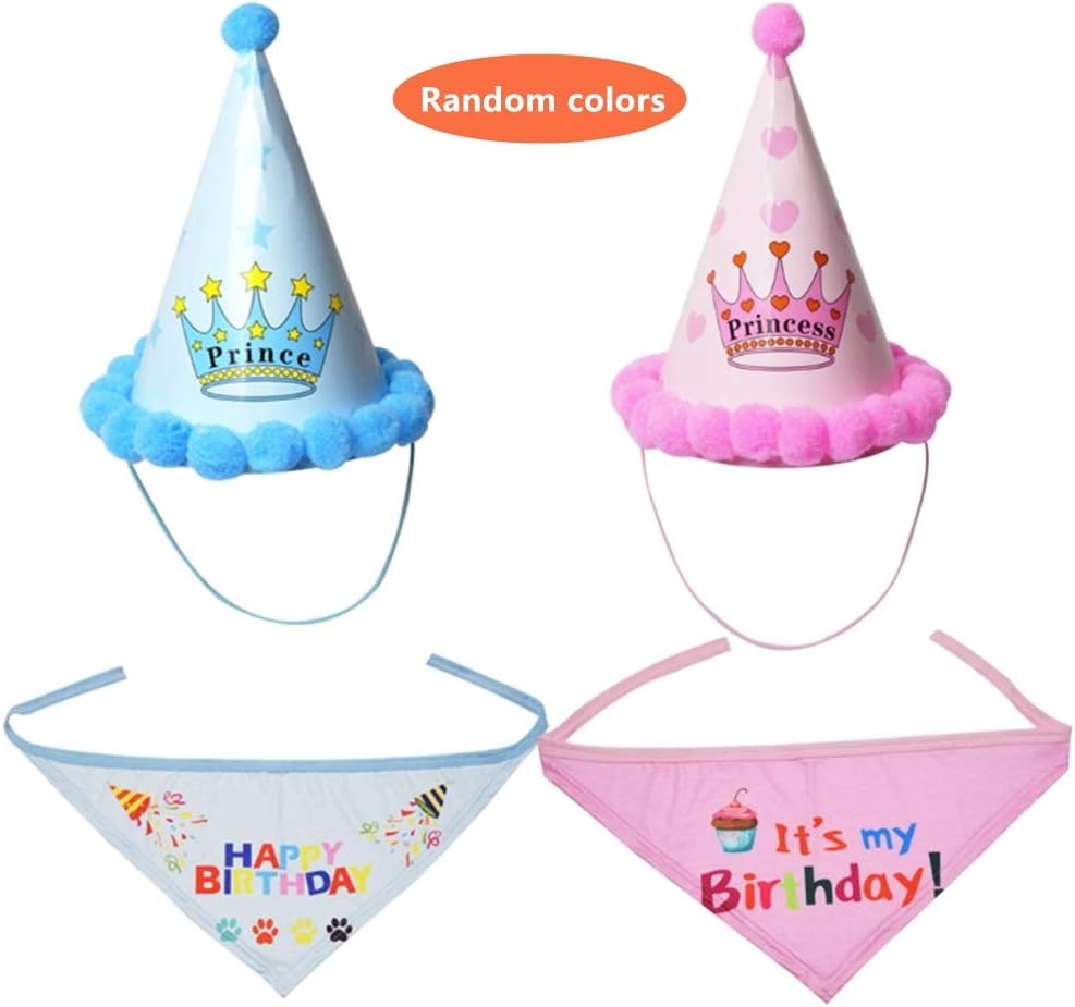 KHLZ US Dog Birthday Bandana & Hat, Dog Birthday Bandana Scarf with Cute Doggie Birthday Party Hat, Party Decorations for Dogs, Puppy Chew Toys Gift for Dogs : Pet Supplies