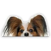 2pcs Peeking Papillon Dog Vinyl Car Decal 5.91"x2.76", Cute Dog Sticker for Car, Truck, Window, Laptop, Playful Pet Decor |#DK170A