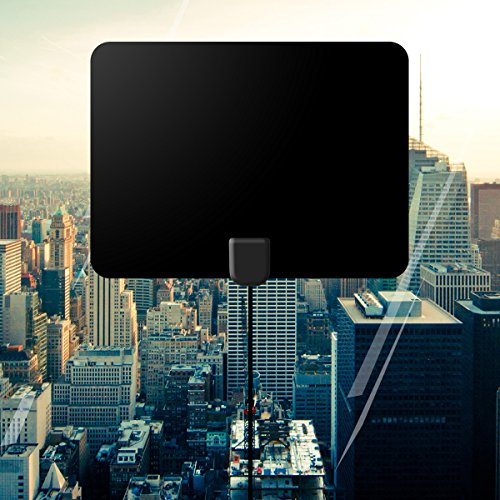 HDTV-Antenna-Shnvir-Indoor-Amplified-TV-Antenna-50-Mile-Range-with-Detachable-Amplifier-Signal-Booster-USB-Slim-High-Performance-Sticker-Multi-direction-Window-Wall-Coaxial-Cool-black