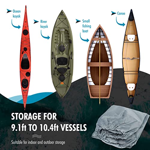 Kayak Cover 300D, Waterproof Canoe and Covers for Outdoor Storage, Fits