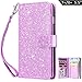 iPhone 8 Plus Case,iPhone 7 Plus Case,Dailylux iPhone 7 Plus Wallet Case PU Leather+TPU inner shell Flip Case With 9 Card Slot Luxury Bling Cover for iPhone 8 Plus/7 Plus 5.5inch-Glitter Purple