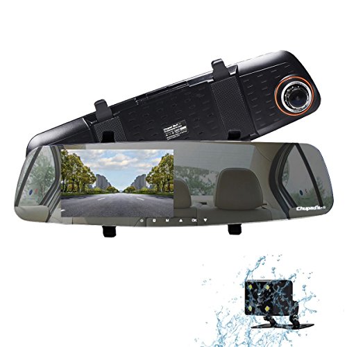 Teqstone car dash cam rear view mirror 5" hd car v…