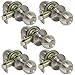 5 Pack of Pro-Grade Round Ball Passage Hallway Closet Door Knobs Handles, Satin Nickel