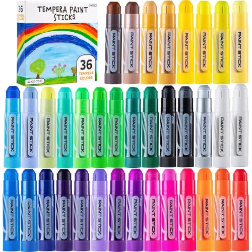 JOYIN 36 Tempera Washable Stick, Paint for Children 3 Years, Colorful Tempera Paint Stick, Creative Painting Gifts for Children