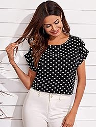 Floerns Women's Short Sleeve Business Casual Tops