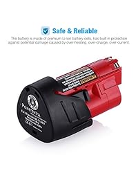 Powerextra   Batería de iones de litio para Milwaukee 48 11 2420 48 11 2411 48 11 2401 48 11 2402 48 11 2401 (2 unidades)
