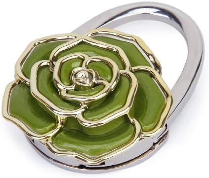 Folding Handbag Purse Bag Hanger Table Hook Hang Rose Flower Shape Green