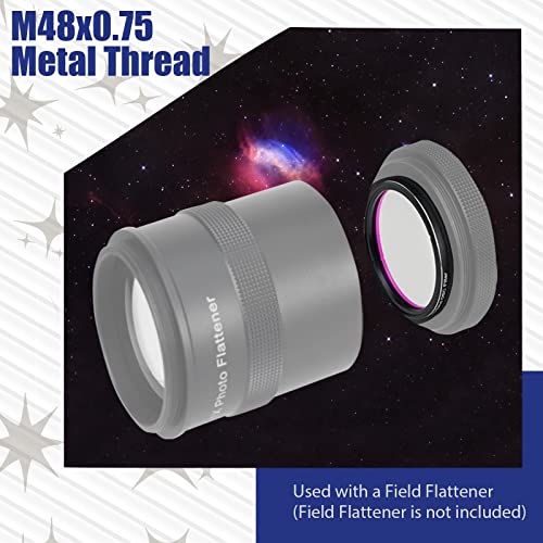 Svbony SV220 Astro Dual Narrowband Filter, 2 Inch 7nm H-Alpha OIII Filter, Against Light Pollution, Suitable for CMOS Colour Cameras, Telescopic Accessories for Astrophotography of Emission Nebulae