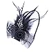 Anita Women's Fascinators Bow Feather Beaded Headband,Black