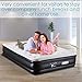 Lunvon Queen Air Mattress Guest Durable Inflatable Airbed Blow Up Elevated Raised Air Bed with Built-in Electric Air Pump, Storage Bad and Repair Patches Included, Height 18.5 inche, 2-Year Warranty