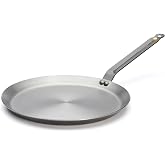 de Buyer MINERAL B Carbon Steel Crepe &amp; Tortilla Pan - 12&rdquo; Diameter, 10&rdquo; Cooking Surface - Ideal for Making &amp; Reheating Crepes, Tortillas &amp; Pancakes - Naturally Non-Stick Finish - Made in France