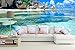Wonder4 Decorative Throw Pillow Covers Set of 4 Cotton Linen Cushion Covers 18 x 18 inch Throw Pillow Case Home Decor Patio Pillow Cover with Conches, Starfishes, Stones, Sunshine, Sea, Beach Pattern