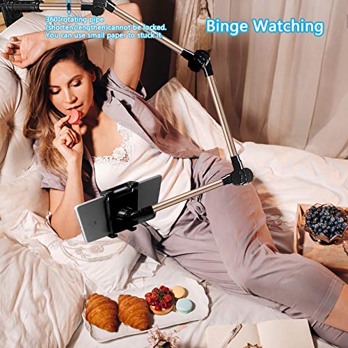 cshare Adjustable Tablet Stand Holder, Flexible Lazy Phone Tablet Mount Bracket Clamp, Swing Arm Kids Fire Tablet Stands for Bed Desk Kitchen Compatible with 12.9 iPad Pro, Samsung, Kindle, NS