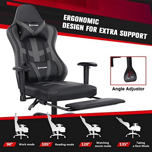 VON RACER Gaming Chair Massage with Footrest Gamer Chair Ergonomic