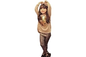 ggudd Girl's Leopard Long Sleeve T-Shirt Tops and Leggings Pants 2Pcs Clothes Sets for 2-8 Years