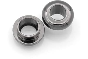 CRAFTMEMORE Metal Push Snap Together Grommet Snap Rings Eyelet O-Rings Purse Loop Easy Installation Pack of 10 (5mm (3/16"), Gunmetal Black)