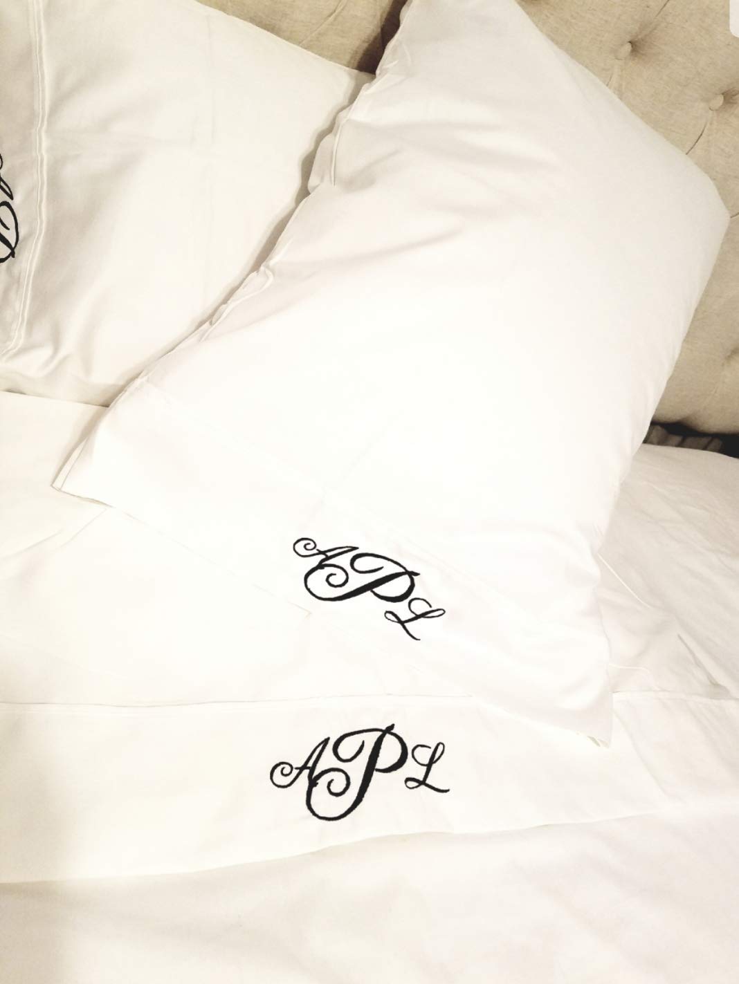 monogrammed sheets and pillowcases
