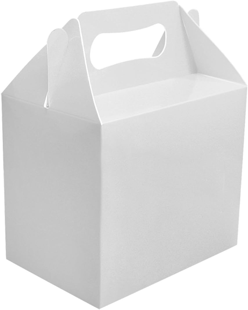 15 White Solid Colour Children's Birthday Party Treat Boxes