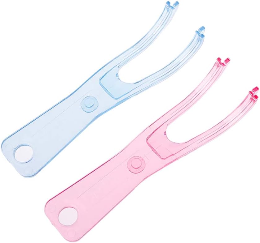 NFB 2 Pcs Dental Floss Holder Reusable Y Shape Floss Pick Holder BigaMart