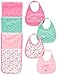 Simple Joys by Carter's Baby Girls' 8-Pack Burp Cloth and Bib Set, Floral/Elephant, One Size