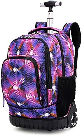 Xiuzhifuxie Wheeled Rolling Backpack Luggage for Girls Student Trolley Schoolbag Boy Travel Backpack Adult Trolley Travel Bag Men and Women (Color : 7, Size : Free Size)