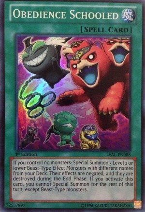 Yu-Gi-Oh! - Obedience Schooled (LVAL-EN088) - Legacy of the Valiant - 1st Edition - Super Rare