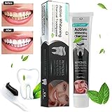 Kshion Activated Charcoal Teeth Whitening Toothpaste Natural Black Mint Flavor Herbal