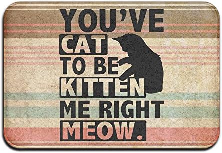 Are You Kitten Me Right Meow Sketch Personalized Door Mats