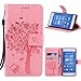 Xperia X Performance Case Premium Vintage Emboss Floral PU Leather&Soft TPU[Card/Cash Slots][Wrist strap]Wallet Magnetic Flip Case For Sony Xperia X Performance Case-LEMY JOURNEY (Tree-Pink)