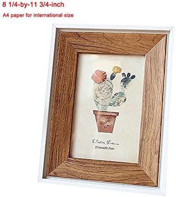 leyoubei Retro Frame Simple frame for documents or photographs-Decorative picture on the wall/Thick frame Pack of 1 (8 1/4x11 3/4")A4 paper for international size (Wood color - cactus)