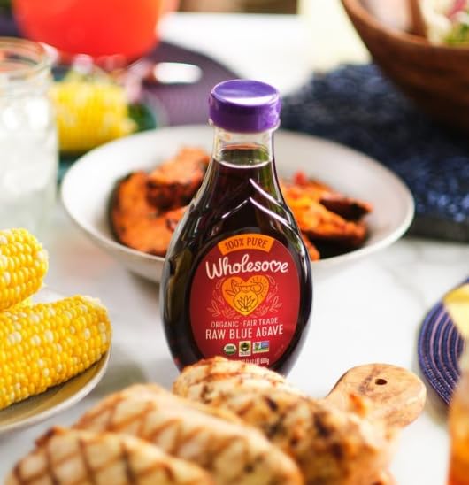 WHOLESOME SWEETENERS 11.75-OUNCE ORGANIC RAW BLUE AGAVE NECTAR, FAIR TRADE, 100% PURE, NON GMO, GLUTEN FREE & VEGAN, 1 PACK