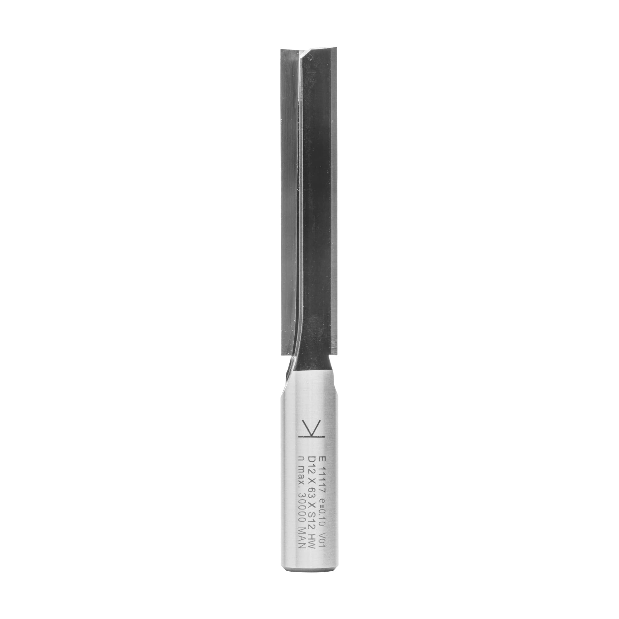 ENT 11117 Straight Cutter TC Shank (S) 12 mm, Diameter (D) 12 mm, NL 63 mm, SL 40 mm, GL 107 mm, with Tungsten Carbide TC Centre Tip