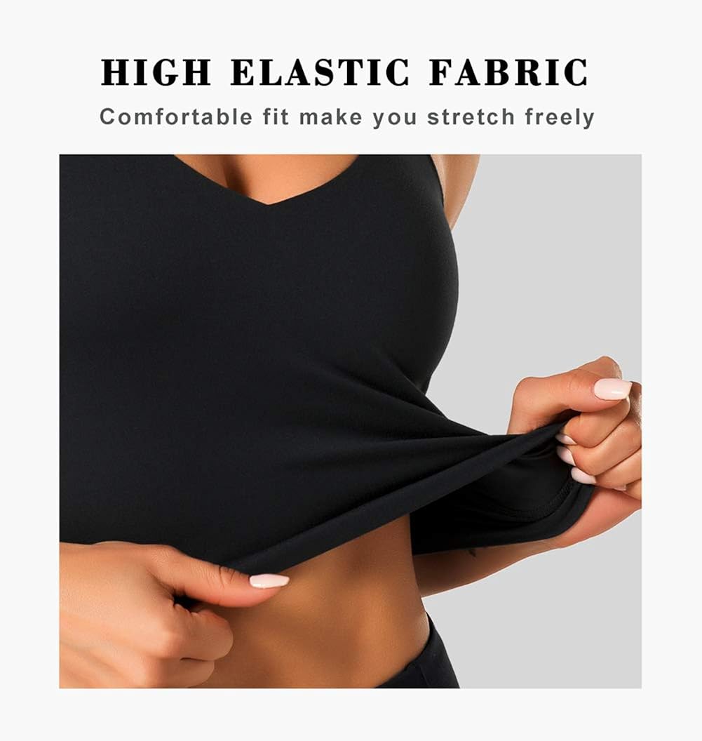 Dragon Fit Sports Bra for Women Longline Padded Bra Yoga Crop Tank Tops Fitness Workout Running Top at  Women’s Clothing store