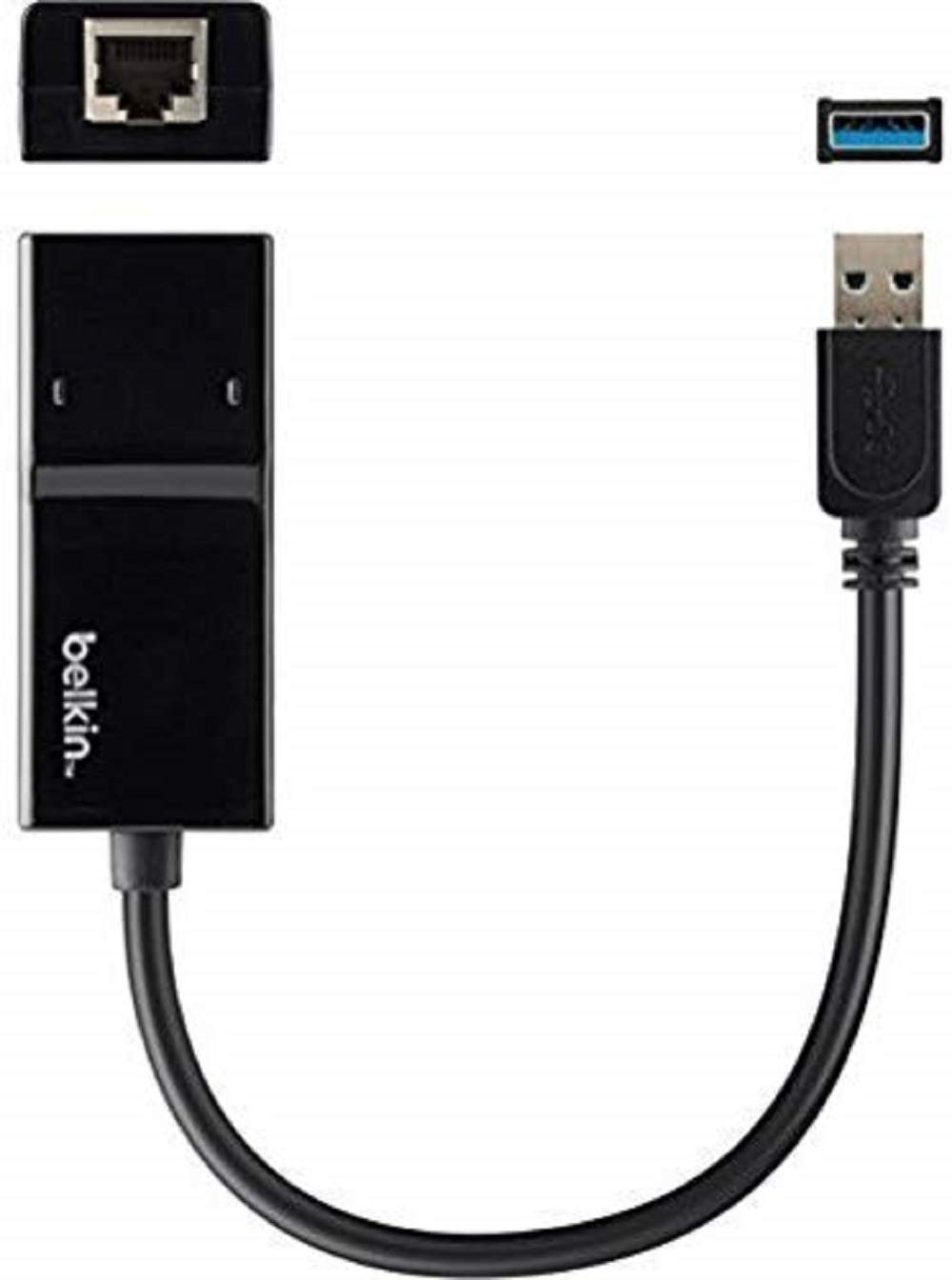Belkin B2B048 USB 3.0 Gigabit Ethernet LAN Network Adapter (Compatible with Nintendo Switch), Black