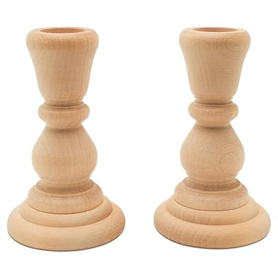 Buy Classic Wooden Candlesticks 4 Inches With 7 8 Inch Hole Set Of 12 Unfinished Small Wooden Candle Holders To Craft Paint Or Decorate By Woodpeckers Online In Turkey B01g9bges0
