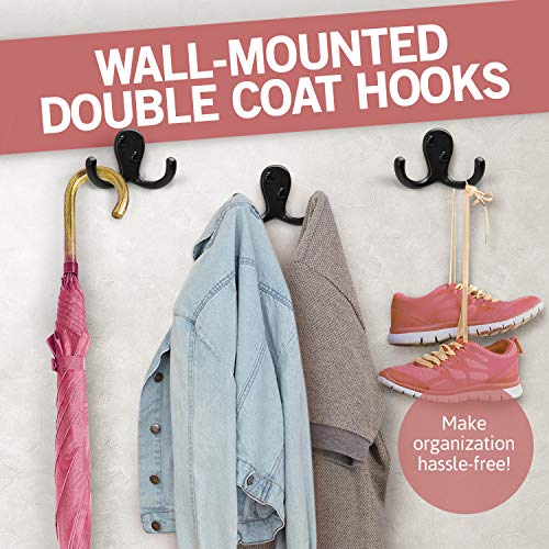 Jack N' Drill 6+2 Coat Hooks w/ 4pcs. Cute Bear Stickers | Heavy Duty Hooks for Hanging Towels, Coat & Hat Rack | Wall Mounted Wall Hook for Kitchen and Bathroom Wall