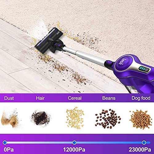INSE Cordless Vacuum Cleaner, 23Kpa 265W Powerful Suction Stick Vacuum