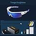 TOREGE Polarized Sports Sunglasses for Men Women Cycling Running Driving TR033(White&Blue Tips&Blue Lens)