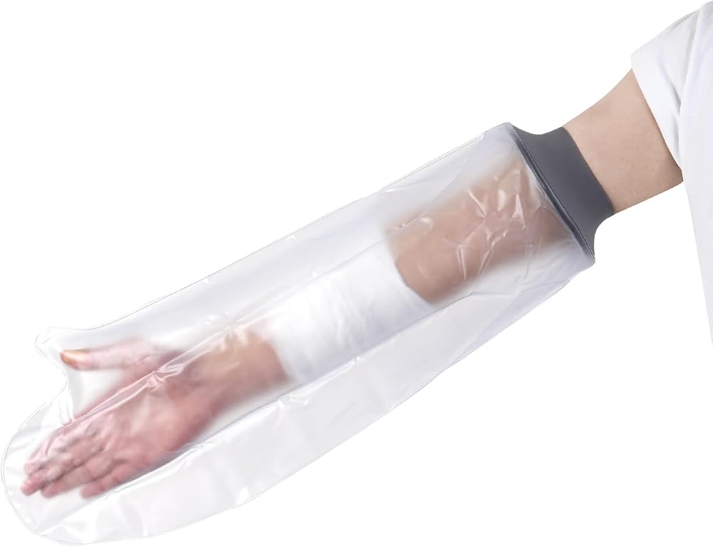 EVERCRYO Waterproof Short Arm Cast Cover for Shower - Grey