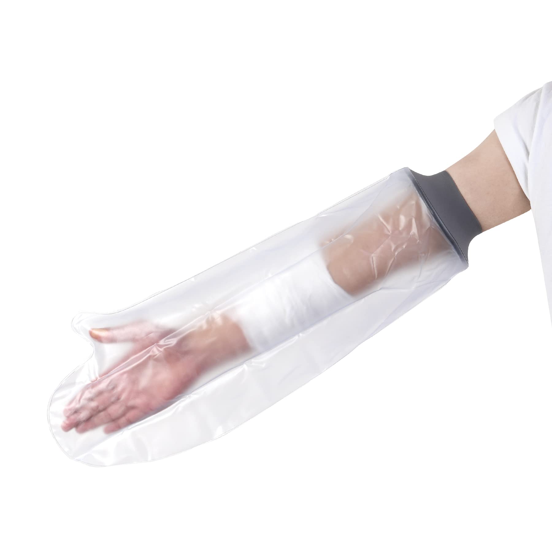 EVERCRYO Waterproof Adult Short Arm Cast Cover for Shower, Bath - Reusable Cast and Bandage Protector - Watertight Protection for Broken Arm, Hand, Finger, Wrist (Grey)