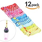 ChiTronic 12-Pack Baby Toddler Toys Sippy Cup Pacifier Fresh Food Feeder Stop Dropping Holder Snap Fastener Straps (23.5-Inch)