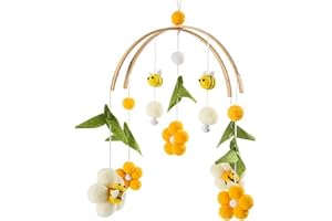 UEYGHEP Baby Crib Mobile for Boys Girls/Bees Nursery Mobile/Nursery Mobile/Gender Neutral Felt Ball Mobile/Ceiling Mobile Hig